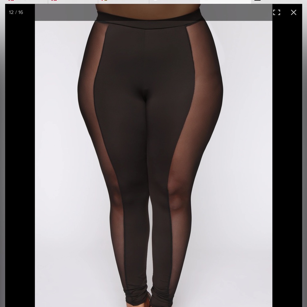 Fashion nova leggings with mesh side panels